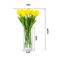 thumbnail image 4 of Enova Home Artificial Flowers Real Touch Tulips Fake Silk Flowers Arrangement in Rectangle Glass Vase with Faux Water for Home Office Wedding Event Decoration (Yellow), 4 of 4