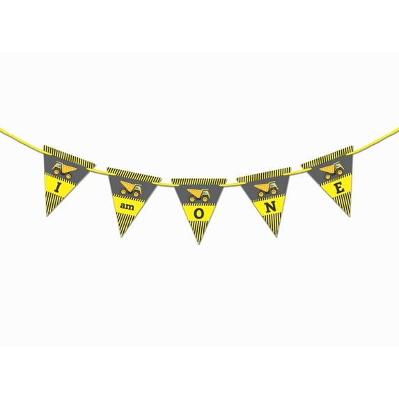 Inkdotpot Pre-Strung I Am 1 Birthday Decorations Party Supplies For Boy TruckPennant Banner Flags