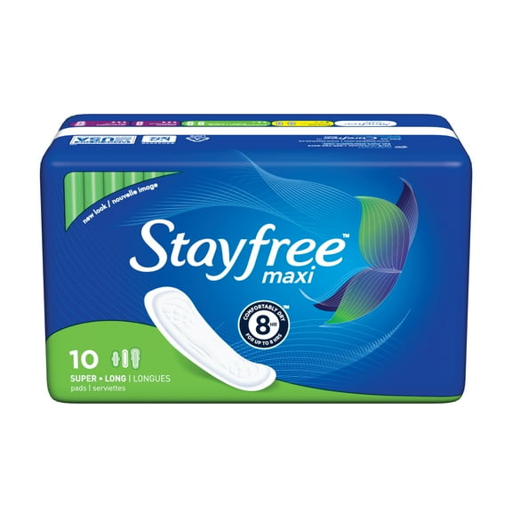Stayfree Maxi Pads (Without Wings), Super Absorbency, 10ct