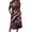 Navy, variant on Women's Independence Day 250 Years Anniversary Floral and Flag Print Dress 3/4 Sleeve Button Neck Midi Dress Loose Fit Casual Patriotic Summer USA Flag Dress for Daily Wear Dark Blue L