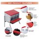 thumbnail image 4 of Galvanized steel chicken nesting box con 3 holes y legs-automatic roll out egg collection removable tray weatherproof wall mount con perch hens easy to clean y assemble coop-red, 4 of 7