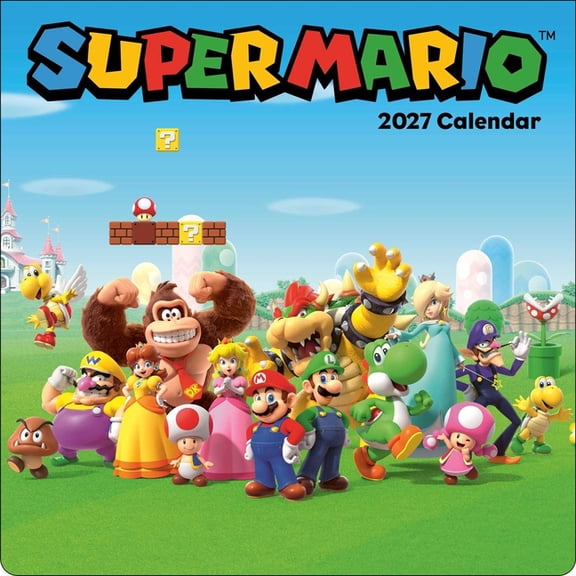 Super Mario 2027 Wall Calendar, (Paperback)