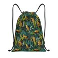 thumbnail image 1 of Xecao Jungle Leopard Yellow Pattern Sports Drawstring Backpack - String Swim Gym Bag with Wet Proof Pocket for Women&Men-Small, 1 of 6