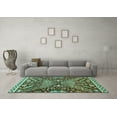thumbnail image 3 of Ahgly Company Indoor Round Abstract Turquoise Blue Modern Area Rugs, 8' Round, 3 of 4
