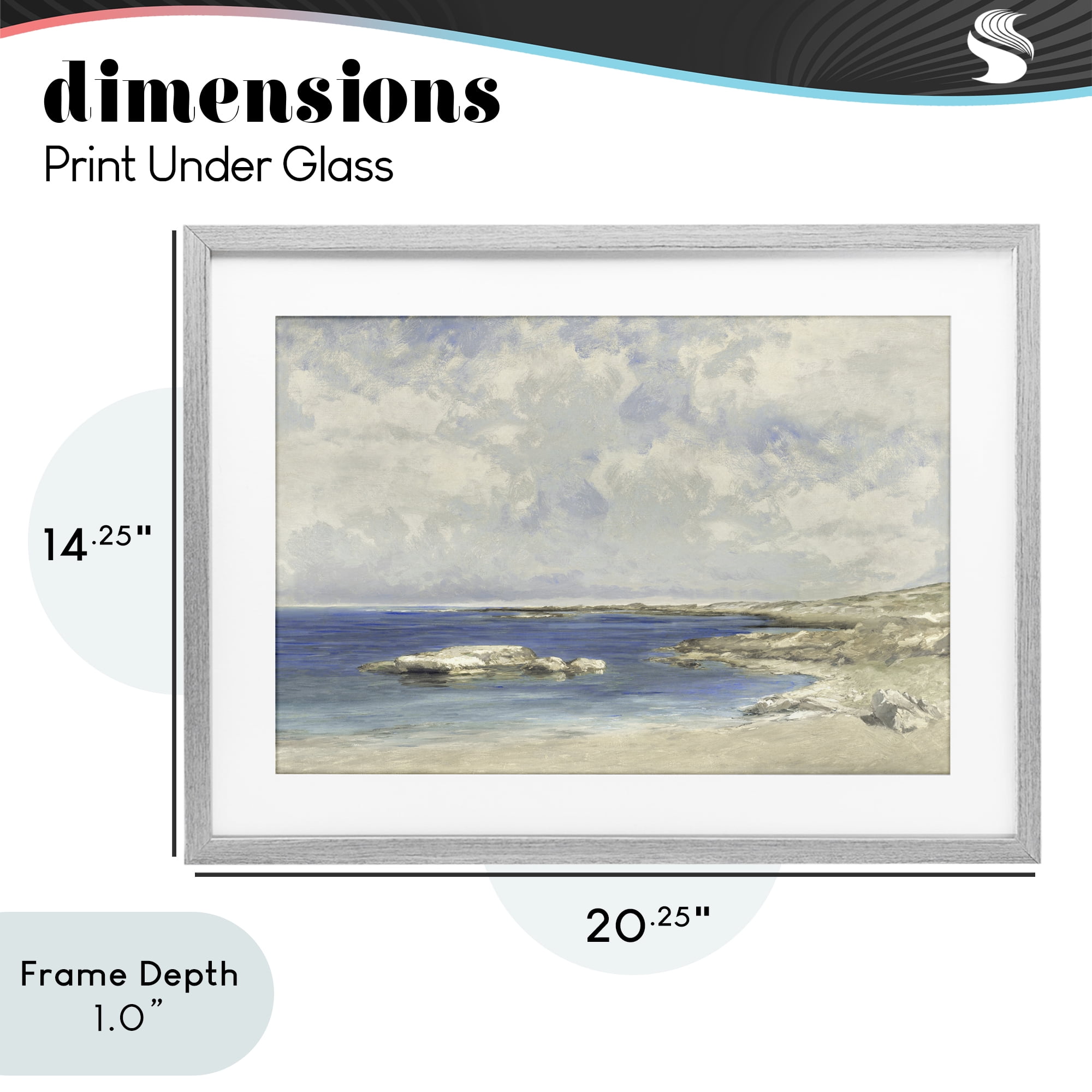 Stupell Industries Pond At Morning Gray Framed Print Under Glass, design by Christy McKee