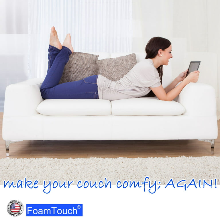 FoamTouch High Density 2 inches Height, 36 inches Width, 96 inches Length  Upholstery Foam, White 