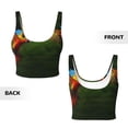 thumbnail image 5 of Picia Hybrid Parrot in the Forest Sports Bra for Women,Padded Strappy Sports Bras Medium Support Yoga Bra with Removable Cups,Running Yoga Bra-Medium, 5 of 9