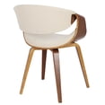 thumbnail image 3 of Contemporary Home Living 30.25" Brown Walnut and Cream Fabric Curvo Mid-Century Modern Dining Chair, 3 of 5