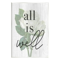 Stupell Industries Floral All is Well Phrase Inspirational Painting Unframed Art Print Wall Art, 10 x 15