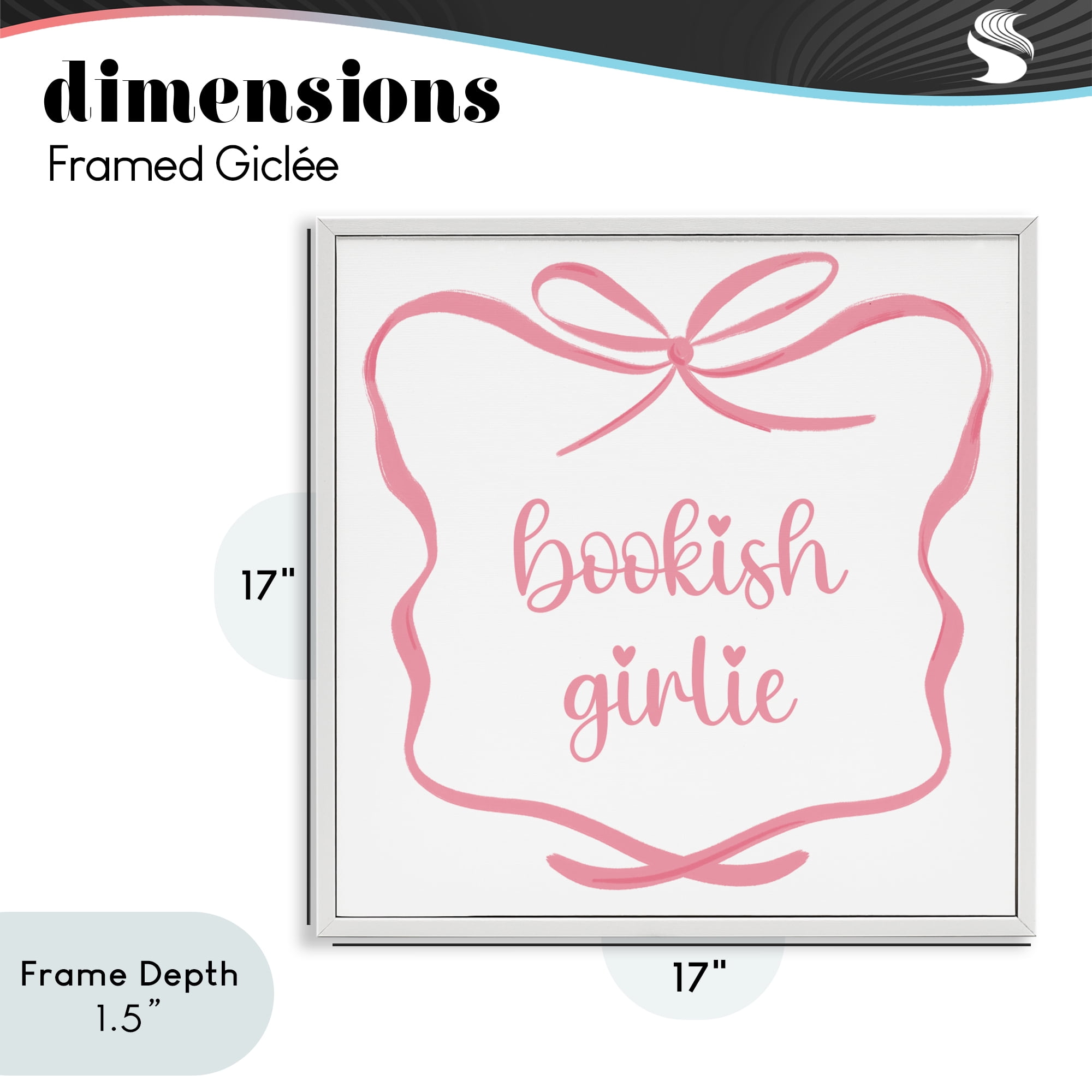 Stupell Industries Bookish Girlie with Bow White Framed Giclee Art, design by Lucille Price