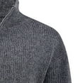 thumbnail image 7 of ZCFZJW Mens Full Zip Cardigan Sweater Lightweight Casual Long Sleeve Basic Slim Fit Knit Sweaters Stand Collar Fall Winter Ribbed Cardigan Dark Gray M, 7 of 7