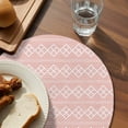 thumbnail image 3 of Pink Boho Round 13 Inch Placemats Set of 8, Vintage Ethnic Tribe Abstract Art HeatResistant Non Slip Place Mats for Dining Table, Wipeable Braided Kitchen Table Mats for Housewarming, 3 of 9