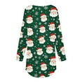 thumbnail image 5 of Christmas Tshirts Women Funny Santa Print Crew Neck Blouse Long Sleeve Tunic Tee for Festive Christmas Wear Tops Fall Clothes My Items, 5 of 5