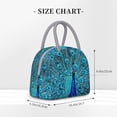 thumbnail image 2 of Balery Beautiful Blue Peacock Bolsa de Almuerzo para Mujeres, Caja de Almuerzo, Bolsa de Almuerzo Pequeña Impermeable, Tote de Almuerzo Reutilizable con Gran Capacidad, 2 of 6