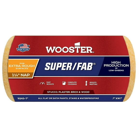 Wooster Brush Company R243 7 in. Super Fab 1.25 in. Nap Roller Cover
