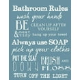 thumbnail image 2 of Greene, Taylor 15x18 White Modern Wood Framed Museum Art Print Titled - BATHROOM RULES BLUE, 2 of 4