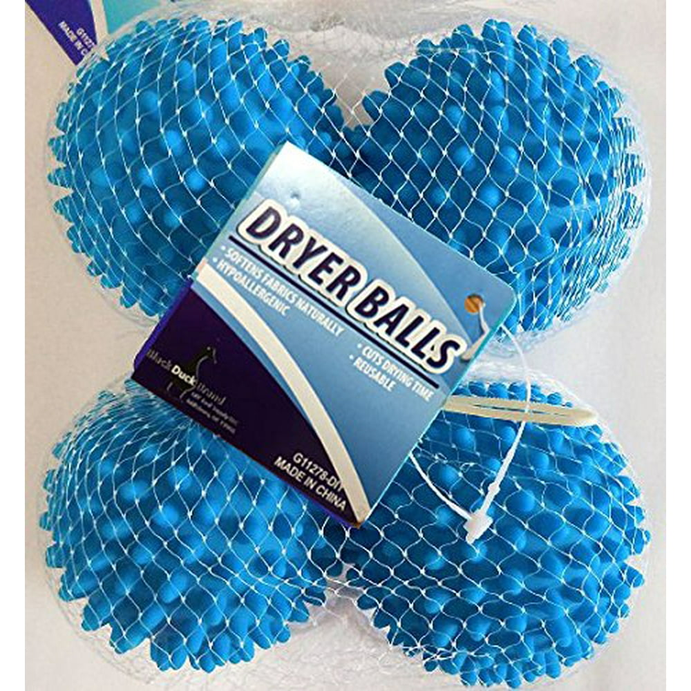 Black Duck Brand Dryer Balls 4 Packs of Blue Reusable Dryer Balls