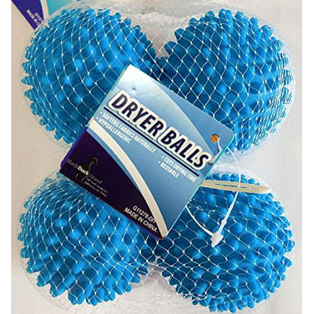Black Duck Brand Dryer Balls 4 Packs of Blue- Reusable Dryer Balls Replace Laundry Drying Fabric Softener and Saves You