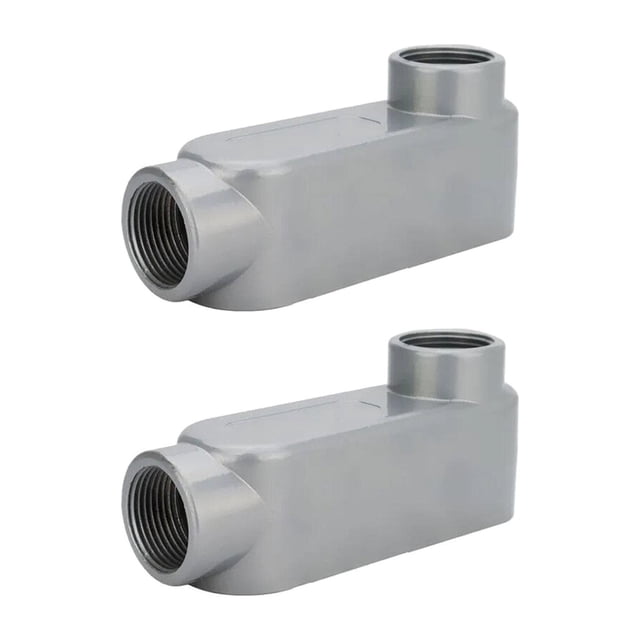 Pack 2Pzs Condulet Tipo LB Aluminio De 1 1/4 Pulg Gris gris 1 1/4 pulgadas