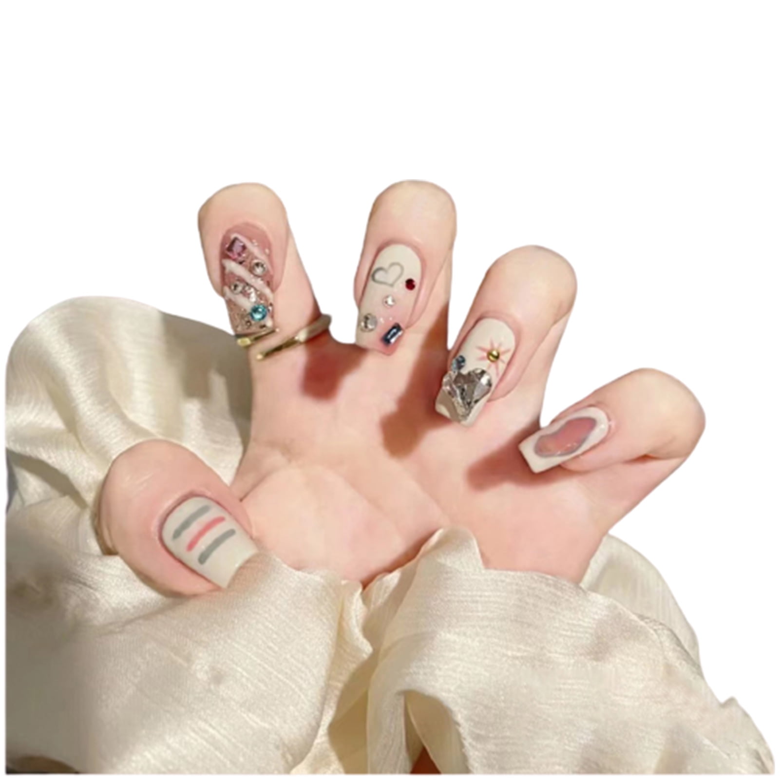 Day 92: Spring Gems Nail Art  Gem nails, Junk nails, Nail designs bling