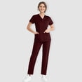 thumbnail image 2 of Scrubs Set for Women Nurse Uniform Jogger Suit Medical Scrubs Set V-Neck Top & Pants with Pockets Comfortable & Durable, 2 of 7