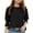 Black, variant on Girl's Smocked Cuff Puff Sleeve T-Shirt, Kids Crew Neck Casual Blouse, Solid Color Lightweight Summer Tops with Elasticized Cuffs for Girls