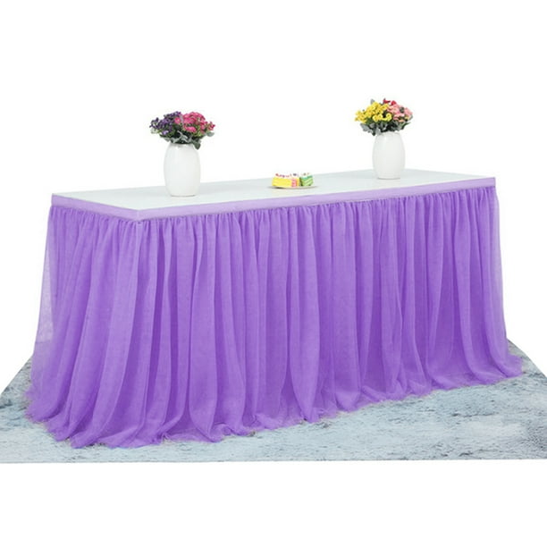 Handmade Tulle Table Skirt Tablecloth Decorative Tableware Cloth For Rectangle Or Round Home Skirting Party Wedding Banquet Picnic Com Handmade Tulle Table Skirt Tablecloth, Round Table Skirt