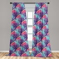 thumbnail image 4 of Ambesonne Tropical Curtains, Multicolored Palm Leaves, Pair of 28"x95", Turquoise Pink and Mustard, 4 of 4