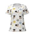 thumbnail image 3 of Naloa Cute Cat Print T-Shirts Short Sleeve V Neck Tees for Women Fashion Tops Trendy Lightweight Soft Casual Summer Outfits Clothes, 3 of 5