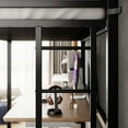 thumbnail image 4 of Amolife Twin Size Heavy Duty Metal Loft Bed with Removable Ladder & Full-Length Guardrail, Black, 4 of 10