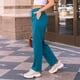 thumbnail image 4 of Amzcrzy Pantalones Mujer Deportivos Casuales Color Liso Cintura Alta Cordón Ajustable Pierna Ancha Recta Holgados Con Bolsillos Tallas S-2XL Azul, 4 of 7