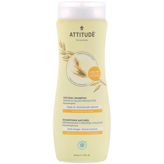 ATTITUDE  Natural Shampoo  Repair   Color Protection  Argan Oil  16 fl oz  473 ml