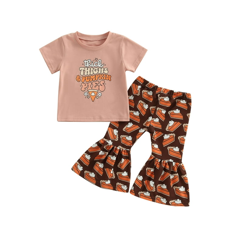 wybzd Toddler Baby Girl Thanksgiving Outfit Pumpkin Pie T Shirt