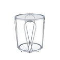 thumbnail image 3 of Gables 1-Shelf Metal Round End Table, Chrome and Clear, 3 of 7