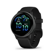 Garmin Vivoactive 6 Smartwatch Slate with Black Silicone Band Best Fitness GPS Smart watch with AMOLED Display, 11-Day Battery, 80+ Sports Apps, Advanced Activity Tracking Watch Bundle For Men &Women