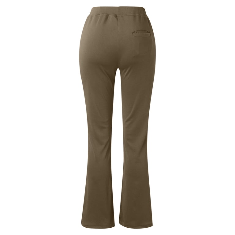 lmcalzta Womens Dress Pants High Waist Stright Leg Pants Summer Lightweight  Work Business Trousers