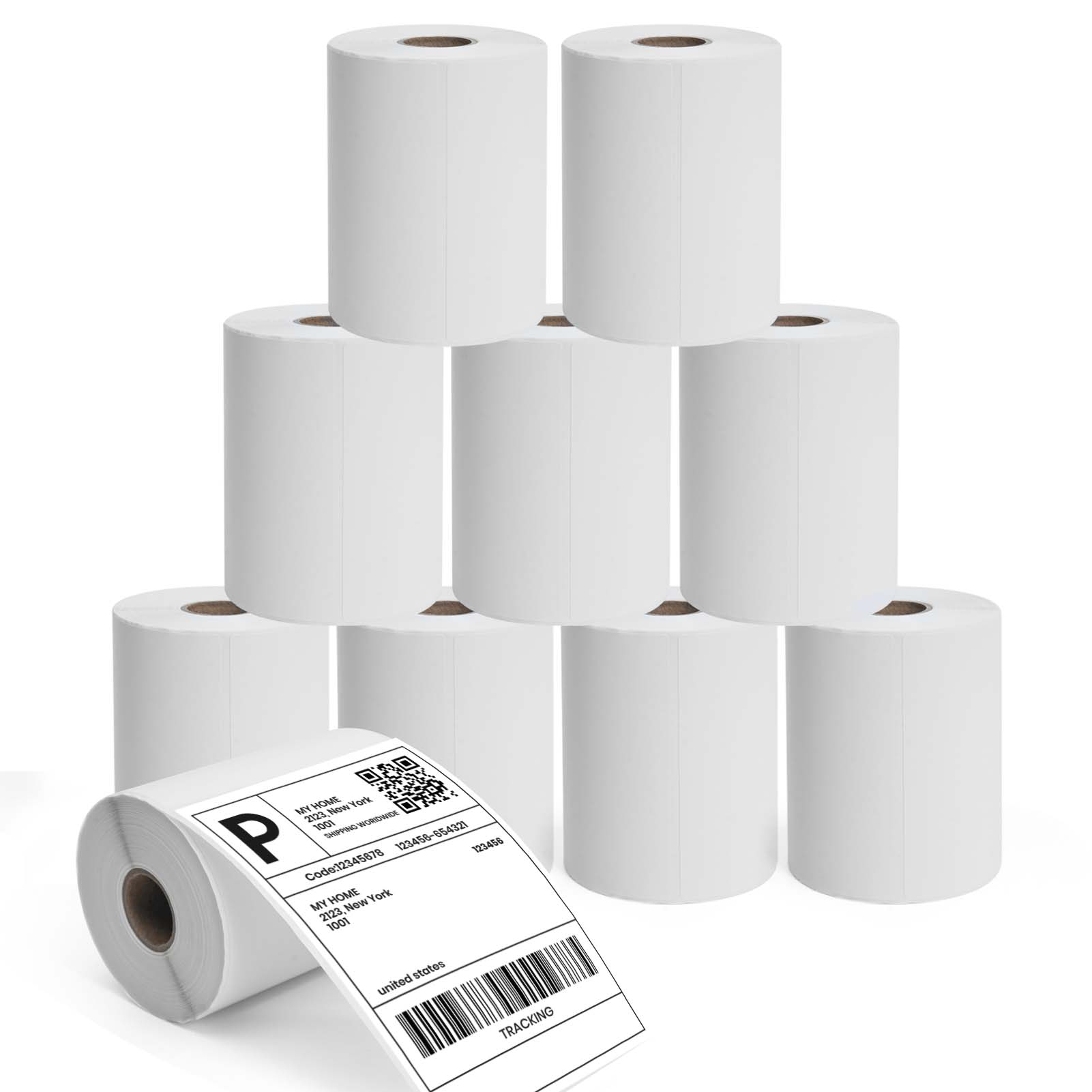 ADHES 4x6 Thermal Shipping Labels 4 Pack, 220 Labels per Roll (880 Total) – Strong Adhesive, Commercial Grade Direct Thermal Printer Labels for Mailing, Packaging, USPS, UPS, FedEx