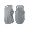thumbnail image 4 of Fangasis Men Summer Top Sleeveless Tank Tops Solid Color Vest Mens Breathable T-shirt Moisture Wicking Running Tee Gray XL, 4 of 5