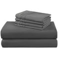 thumbnail image 1 of SONORO KATE Juego de Sábanas de 4 Piezas, Serie 1800 de Microfibra Suave con Bolsillos de 16" de Profundidad, Gris Oscuro, 1 of 6