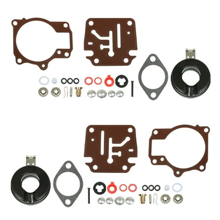 2 - Pack Carburetor Carb Rebuild Repair Kit with Float Replacement for Johnson Evinrude 65 70 75 HP