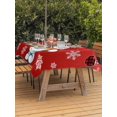 thumbnail image 2 of Outdoor Tablecloth with Umbrella Hole and Zipper, Christmas Red Rectangle Table Cloth 54x80 Inch Waterproof Tablecloth, Cute Snowman Xmas Balls Winter Snowflake Picnic Table Cover for Patio Camping, 2 of 7