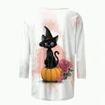 thumbnail image 4 of Godom Halloween T Shirt Women Vintage Graphic Tees 3/4 Sleeve Casual Funny Halloween Party Shirts, 4 of 6