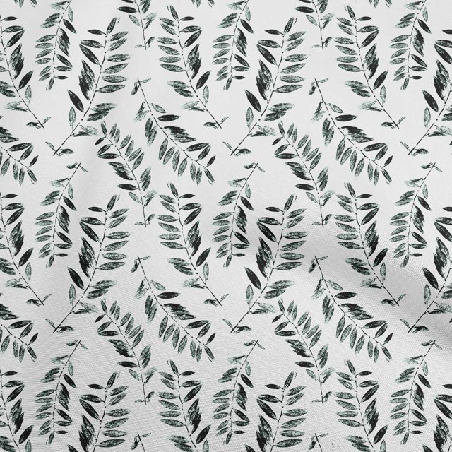 oneOone Velvet Off White Fabric Leaves Sewing Craft Projects Fabric Prints By Yard 58 Inch Wide