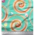 thumbnail image 1 of Soimoi Crepe Silk Fabric Spiral & Wine Glass Bar Printed Fabric 1 Yard 42 Inch Wide, 1 of 3