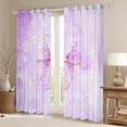 thumbnail image 2 of Manfei Kawaii Monogram J Blackout Curtains Set of 2 (52x84 Each),Ribbon Bow Dessert Curtain,Purple, 2 of 7