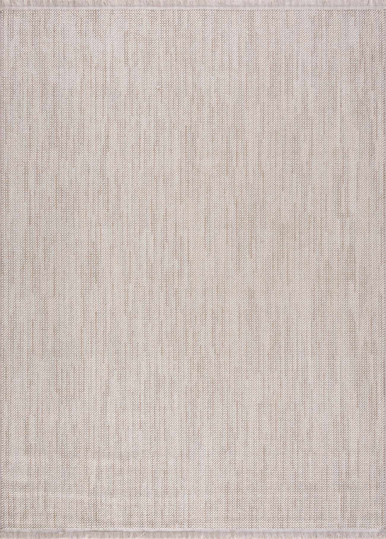 Hauteloom Gowan Living Room, Bedroom Farmhouse Area Rug - Natural Solid - Bohemian Boho Fringe Carpet - Brown, Cream, Beige - 8'11" x 12'