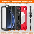 thumbnail image 6 of Case for Samsung Galaxy Tab A9 8.7" 2023 SM-X110 / SM-X115, Kids Friendly Rugged Cover Built-in 360° Rotatable Stand-Hand/Shoulder Strap/Pencil Holder for Samsung Galaxy Tab A9, Red, 6 of 19