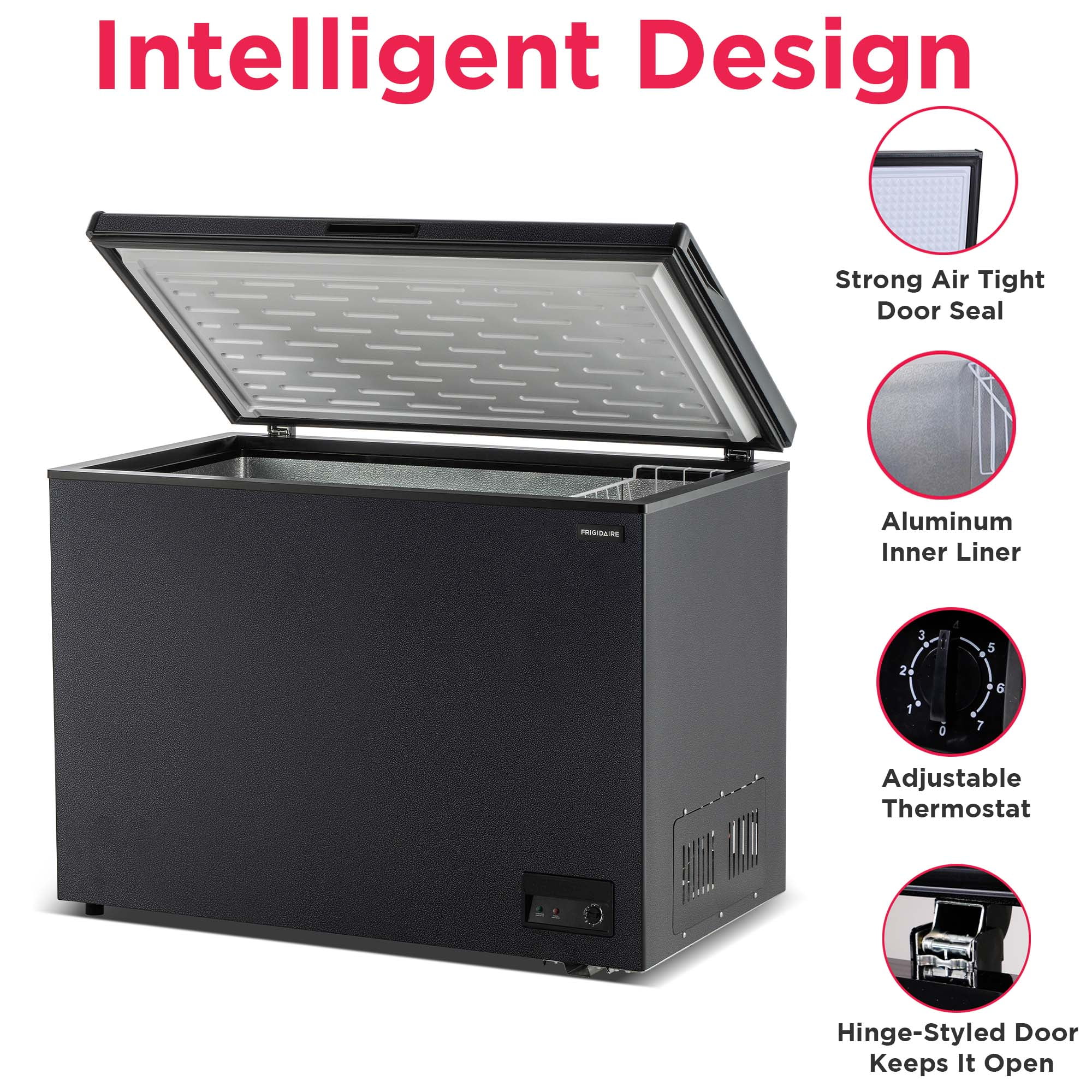 Frigidaire 10 Cu. ft. Garage Ready Chest Freezer in Black Granite Finish, Large Deep Freezer for Garage, Kitchen, Basement, Bulk Food Storage