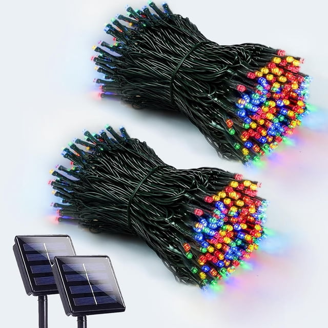 Luces solares navideñas EEW 400 LED multicolor, 8 modos