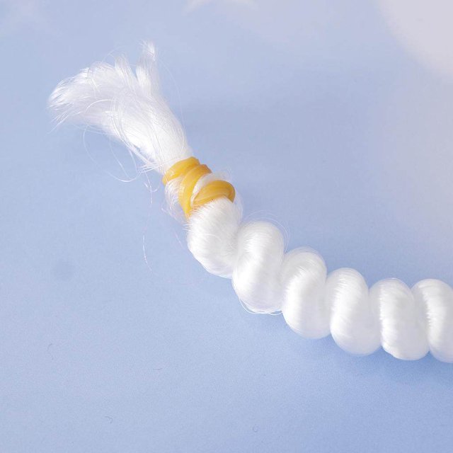 fastboy Poupée Fille Mode 1m Perruque Bouclée Postiche pour Poupée BJD Accessoires DIY Blanc